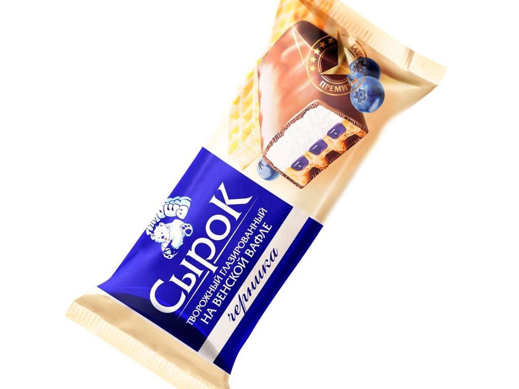 CBIPOK Chocolate glazed mini cheesecake "On Vienna Waffle" with blueberry filling M.F. 23%