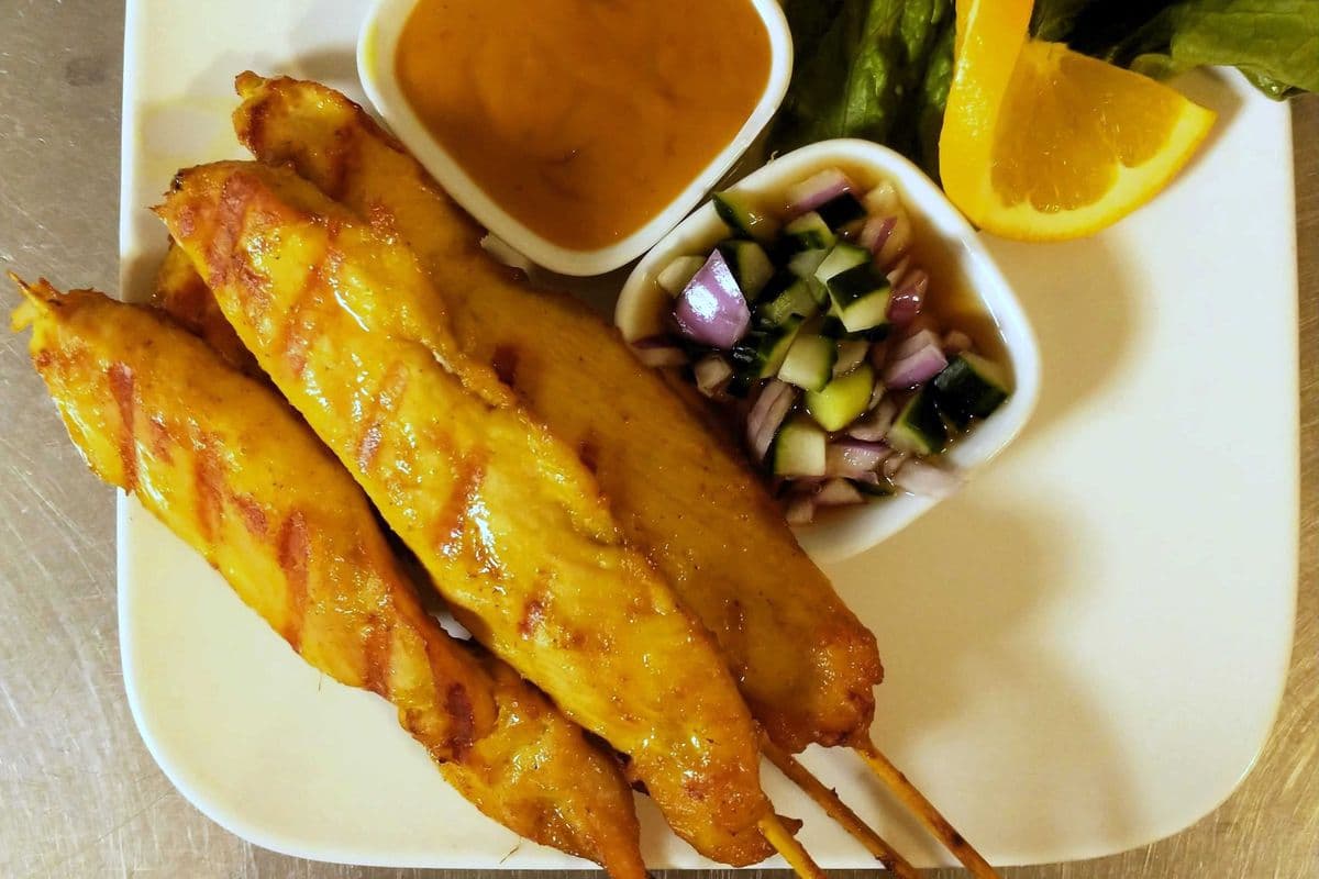 1. Chicken Satay (4 pcs)