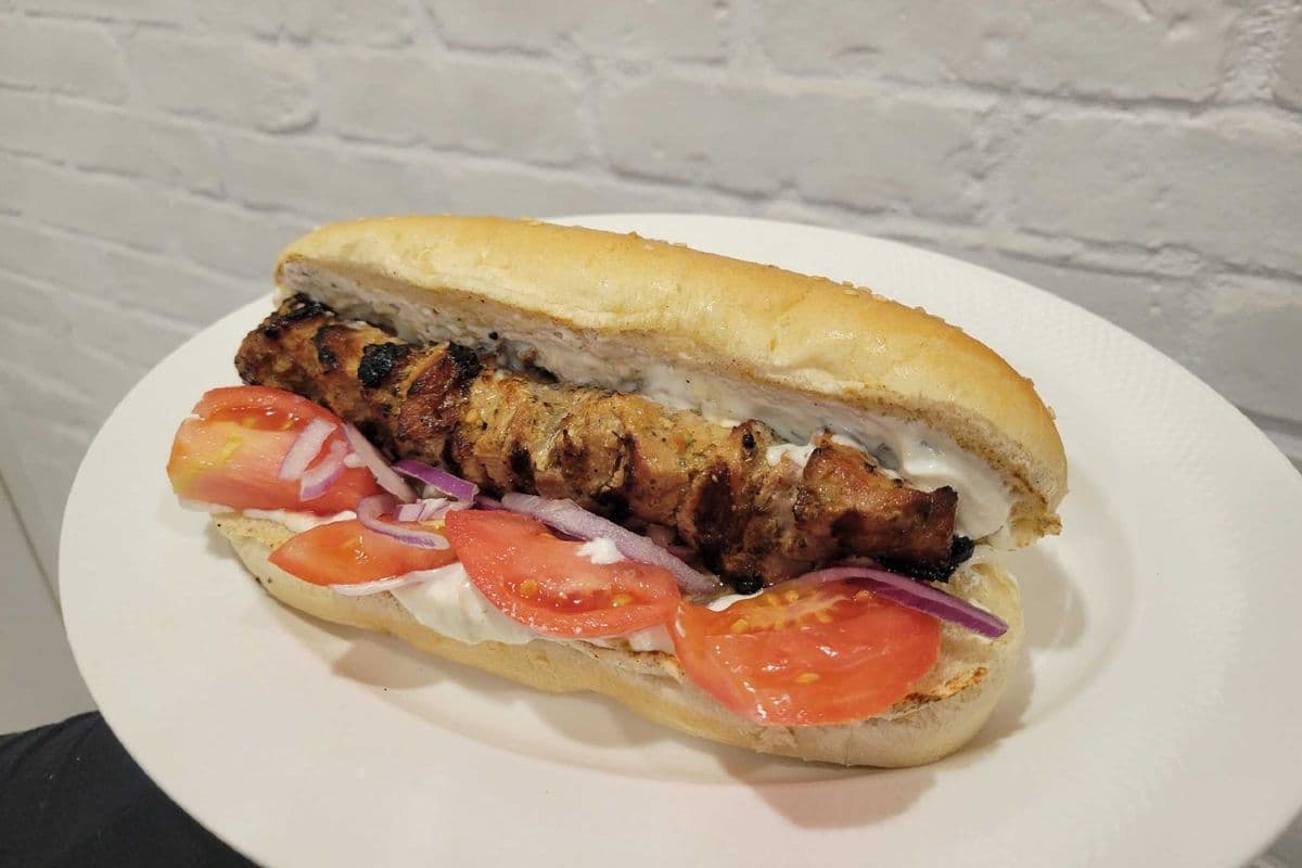 Pork Souvlaki On A Bun