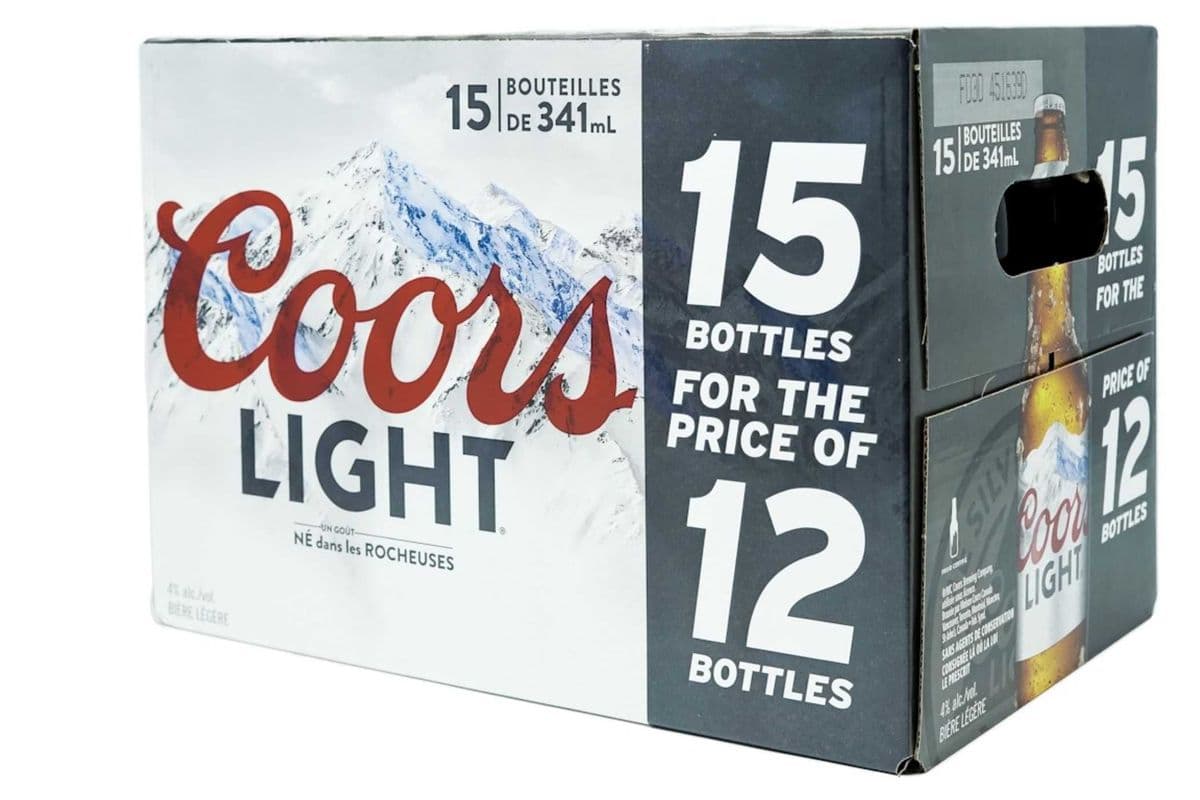 Coors Light 15 bottles (15 x 341 ml Bottle)