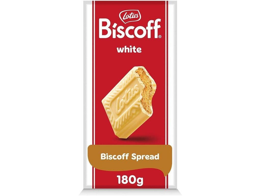 Lotus Biscoff White Chocolate with Cookie Spread Filling 180g Block