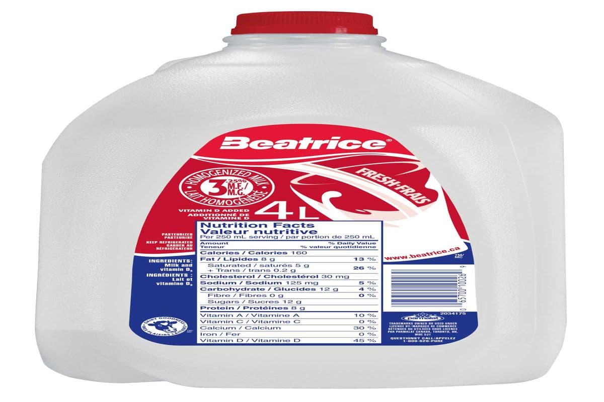 Beatrice - 3.25% Homogenized Milk 4L (4 L)