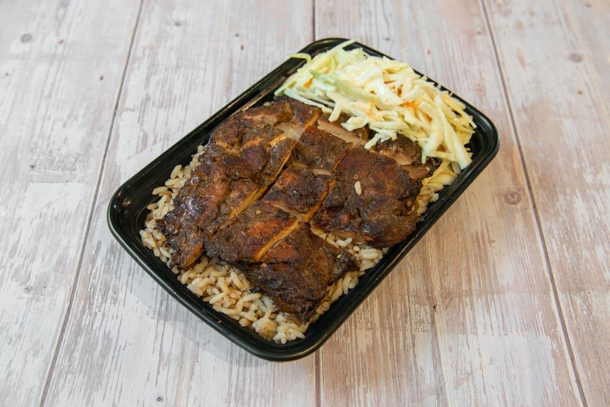 Jerk Chicken with Rice and Peas (Boneless)