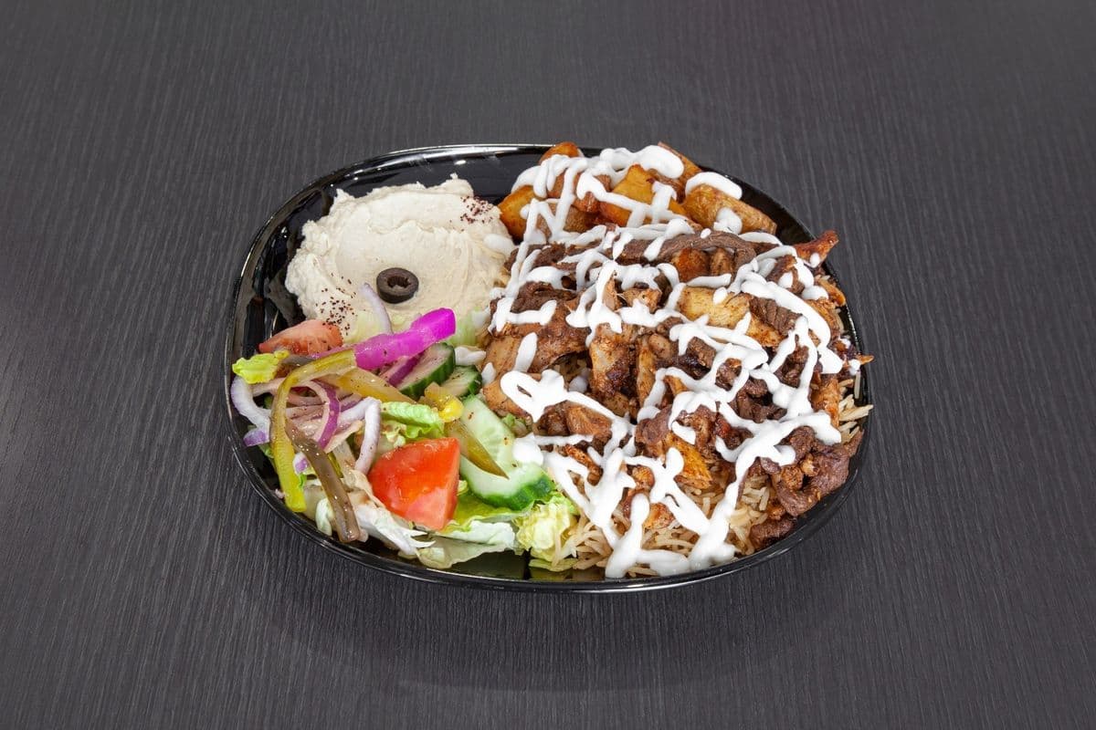 Mixed Shawarma Plate with Beef and Chicken