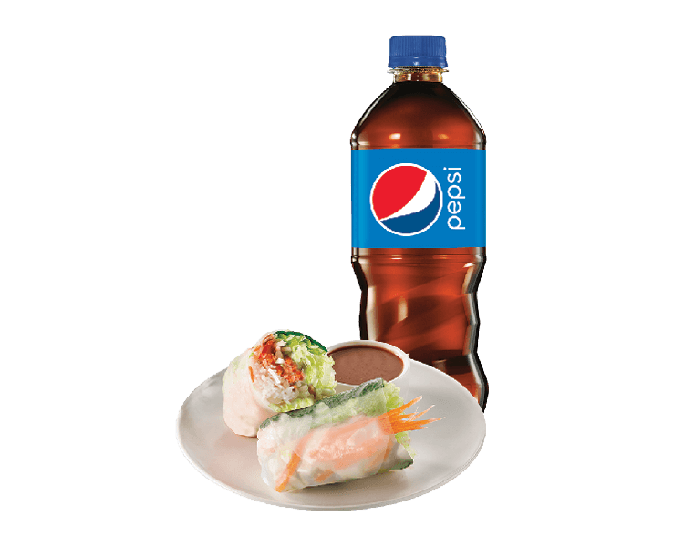 Fresh Veggie Roll & Bottled Drink Trio