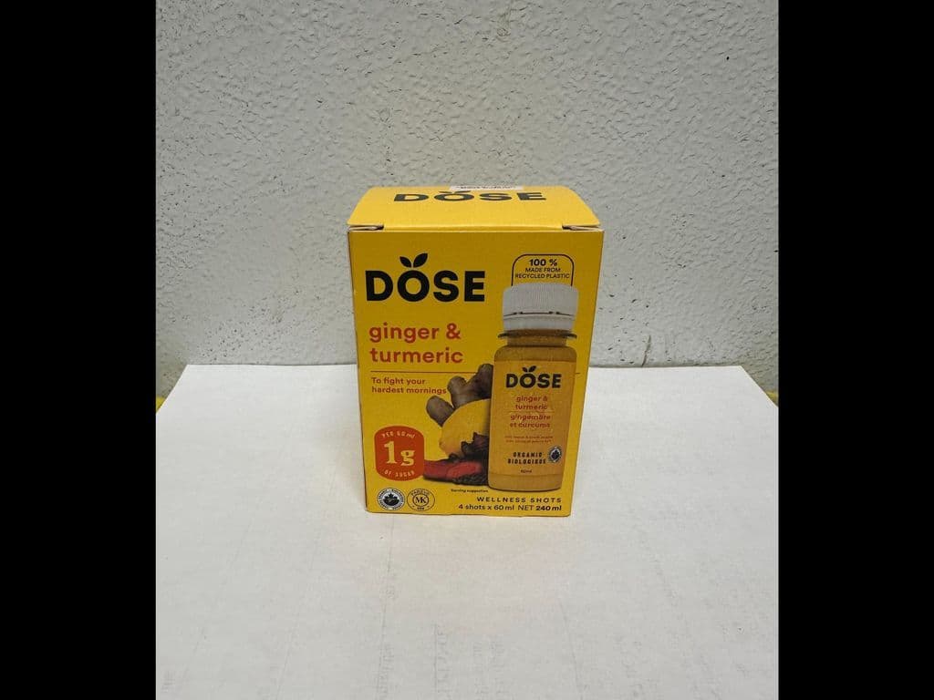 DOSE ENERGY SHOT GINGER & TURMERIC 4X60ML