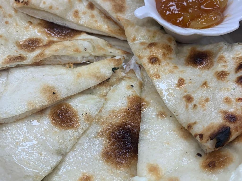 Stuffed Flat Cream cheese Naan Bread