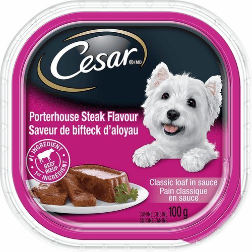 Cesar Cuisine Canine Bifteck D'aloyau 100g / Cesar Dog Food Porterhouse Steak 100g