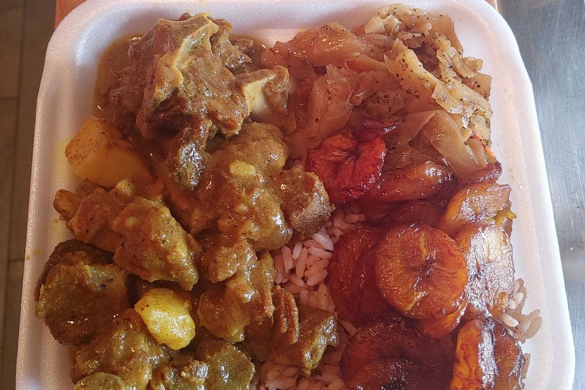 Curry Goat Meal - Bones-in-meat