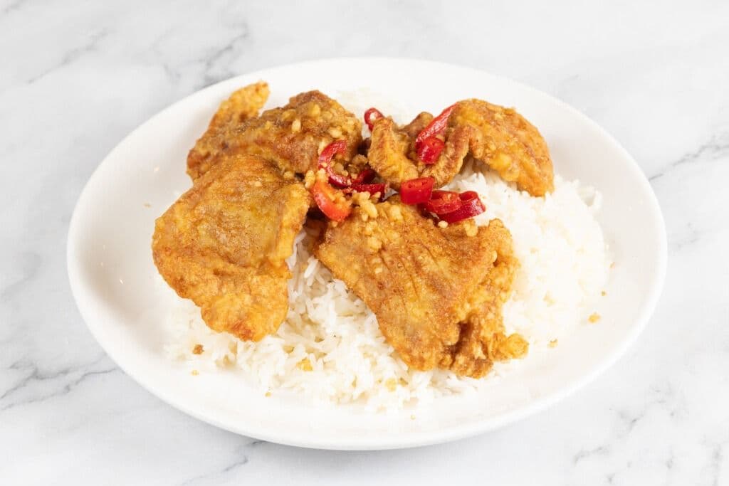 Pork Chop with Chili Pepper Salt on Rice
