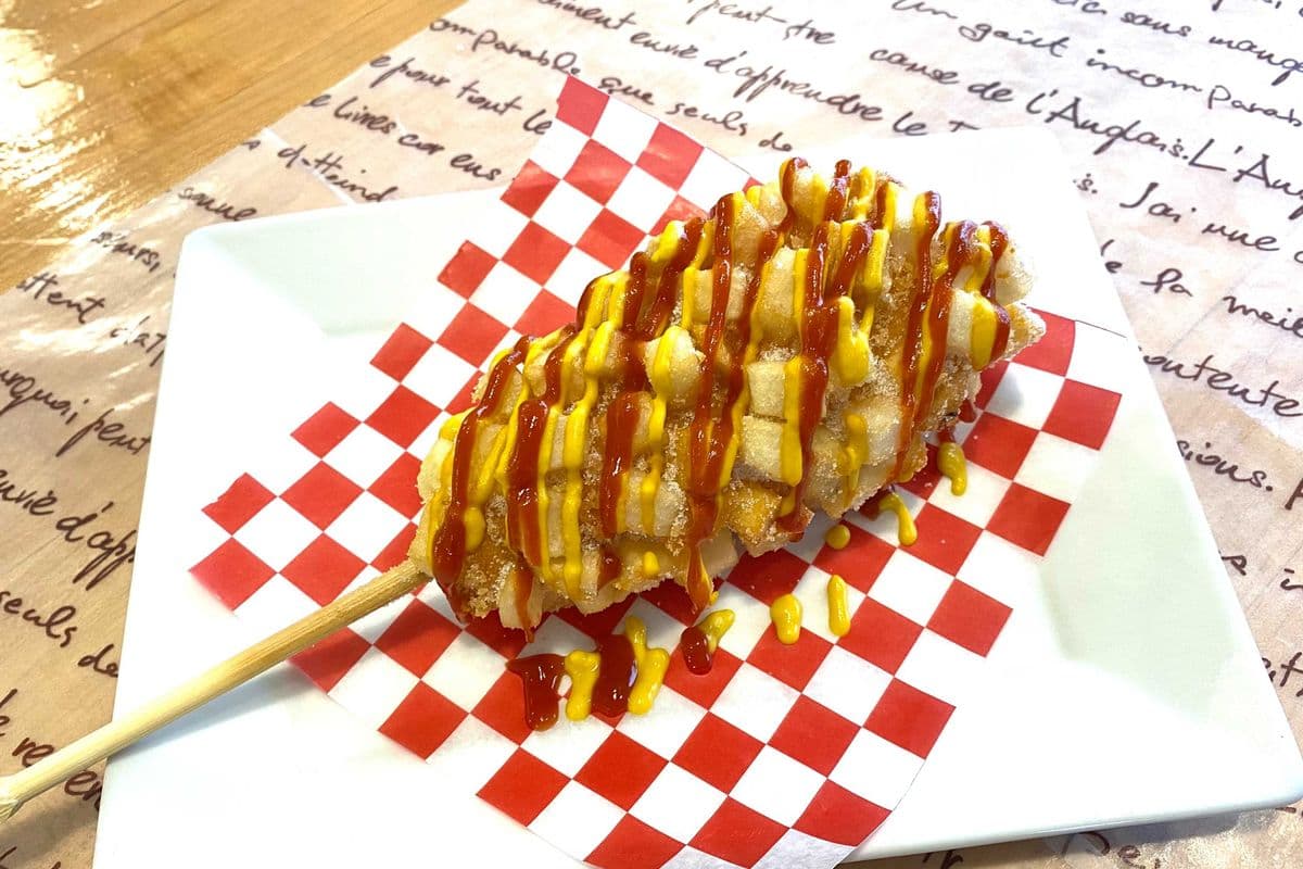 36. Potato Hot Dog (half mozza and half sausage)