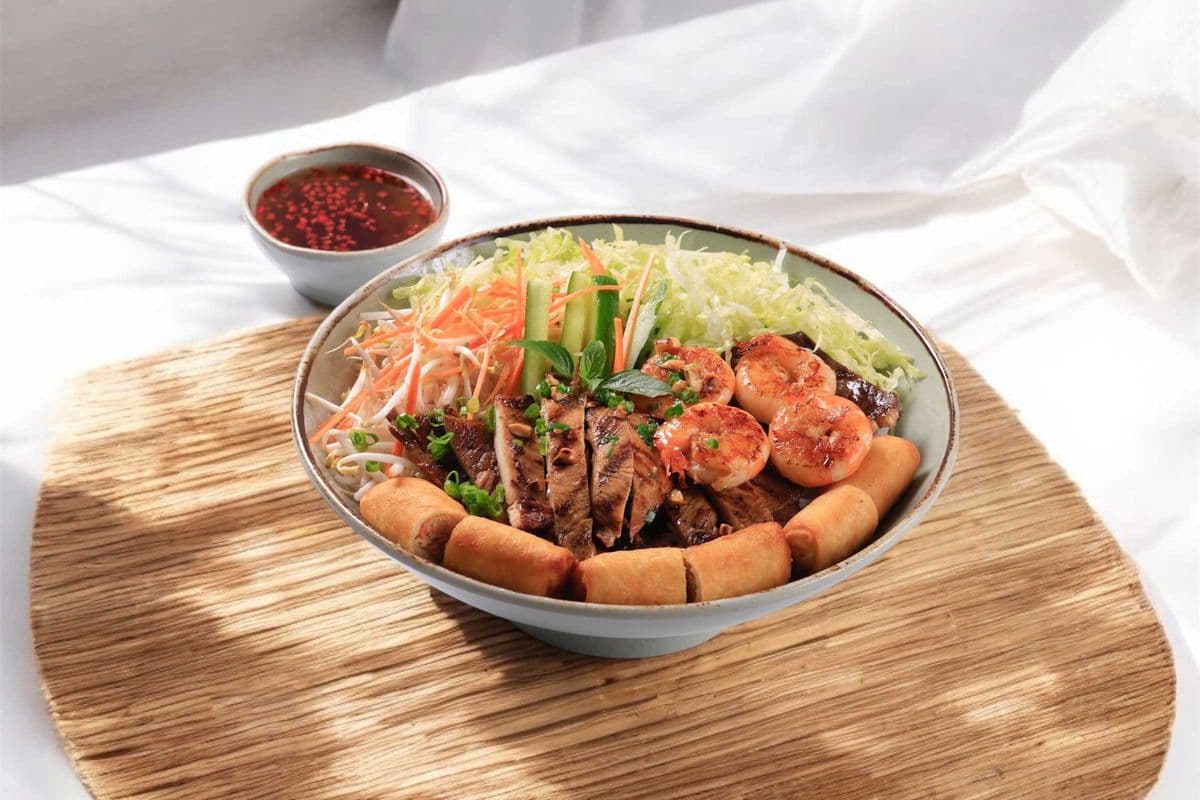 18B. Spring Roll & Char-grilled 2 Protein with Vermicelli