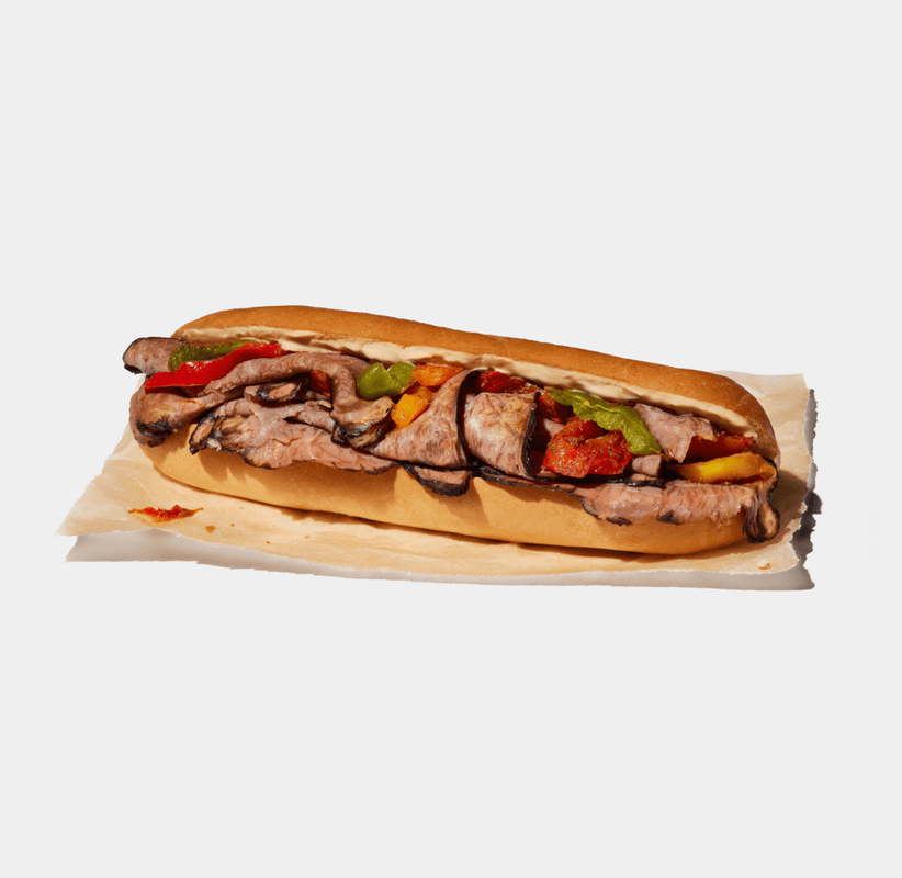 Roast beef and sweet peppers baguette / Baguette au boeuf rôti et poivrons sucrés