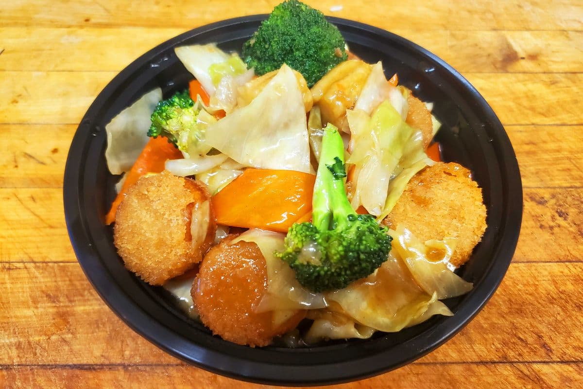 90B. Deep-Fried Special Scallop with Mixed Vegetables