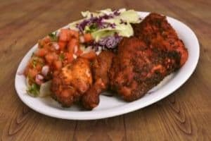Half Chicken Kabob Salad & Naan