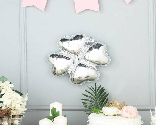 15" Clover Shape Foil Balloon - Silver
