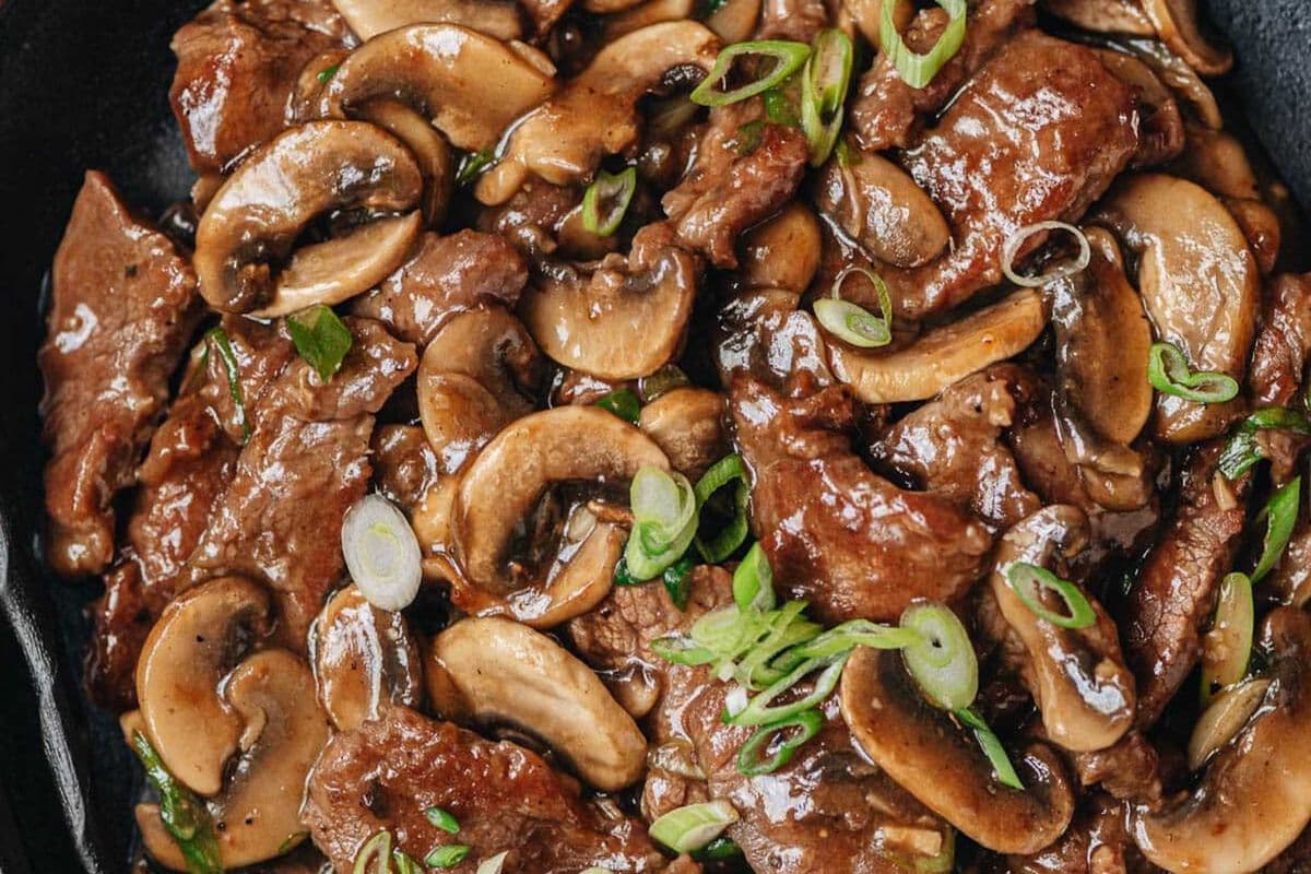 Roasted Pork or Beef with Mushrooms