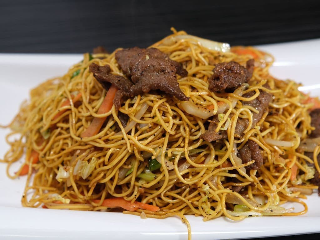 Black Pepper Beef Noodles (Spicy)(黑椒炒牛肉面)