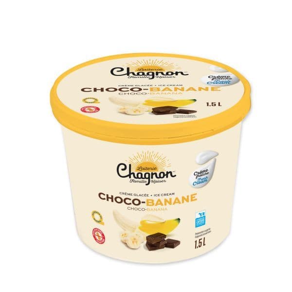 Chagnon Créme Glacée Choco Banane 1.5L/ Chagnon Banana Chocolate Ice Cream 1.5 L