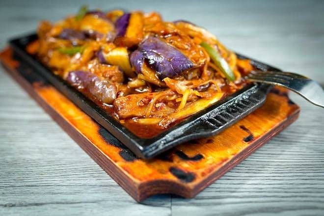 Sizzling Szechuan Eggplant