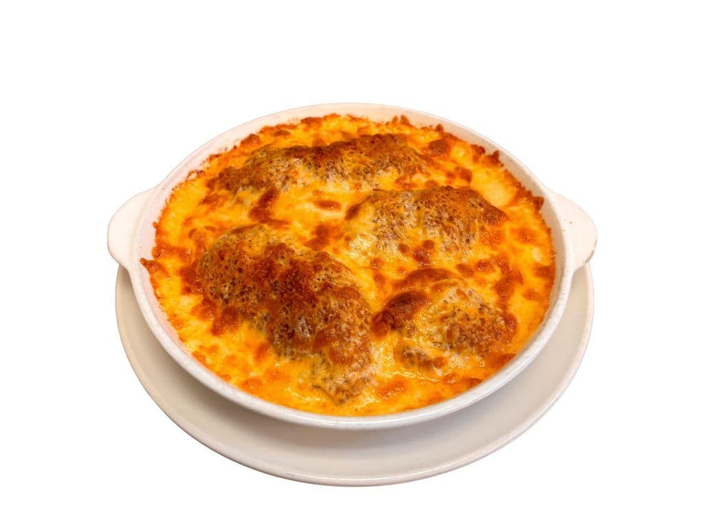 Baked Fried Rice with White Sauce Fish Cutlet（焗烤魚排飯）
