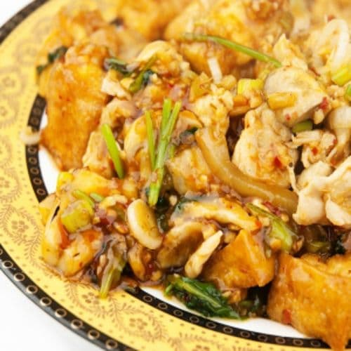 Chicken with Fried Tofu / 鸡块豆腐