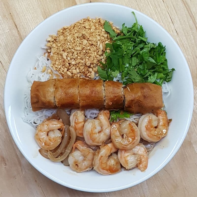Bol de printemps aux crevettes
