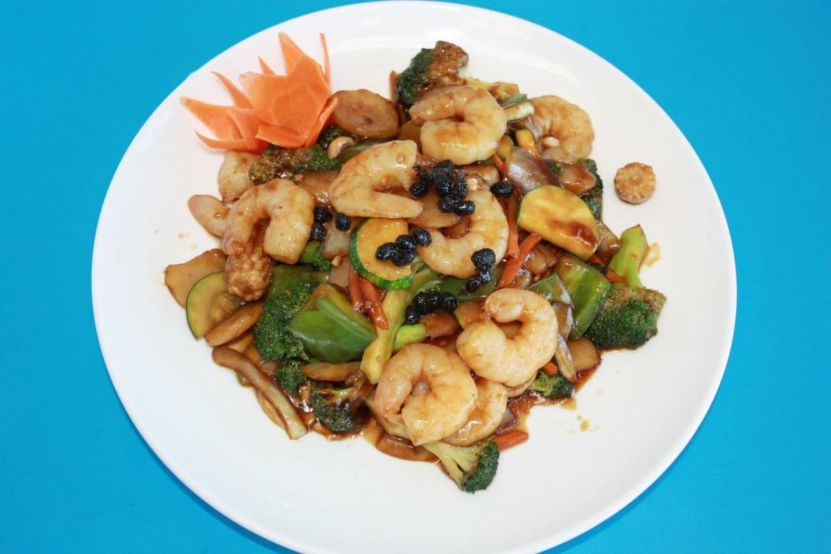Jumbo Shrimp in Black Bean Sauce