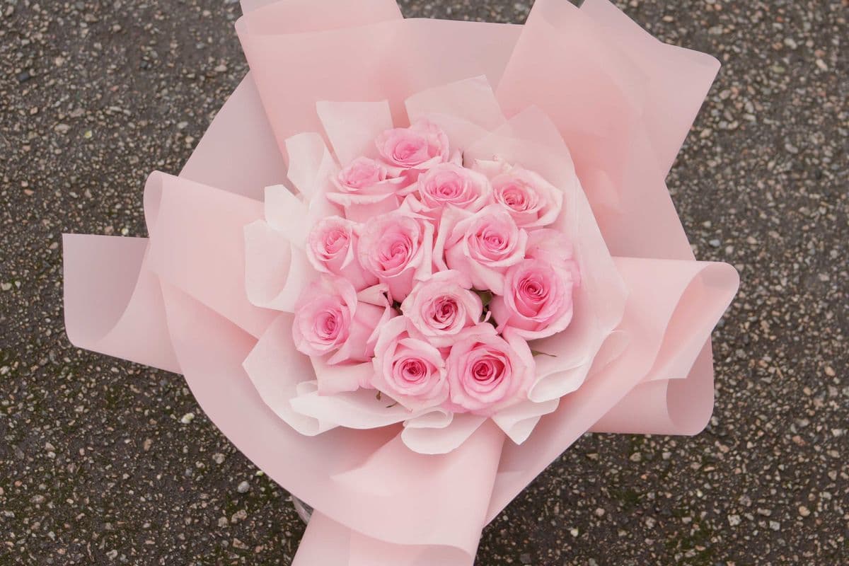 R19. Love is Sweet - 12 Pink Roses