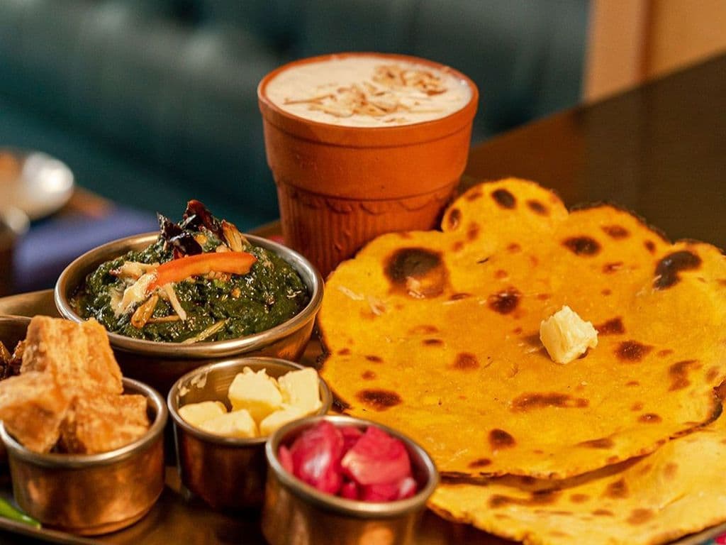 Sarson Ka Saag With Makki Di Roti And Salted Lassi (GF/ NF)