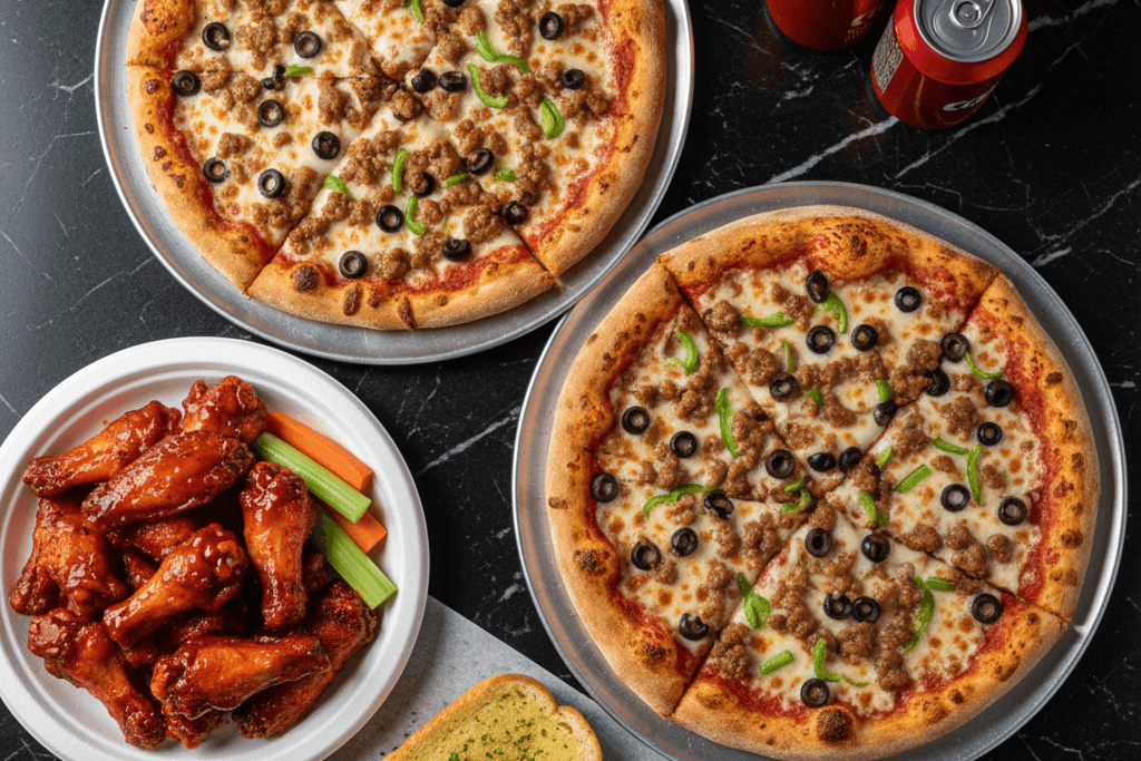 Double Pizzas and Wings Combo Eight