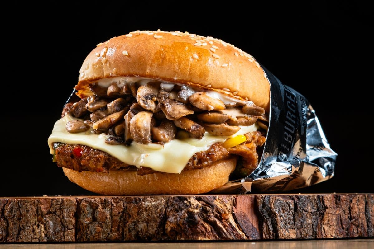 Veggie Mushroom Swiss Burger
