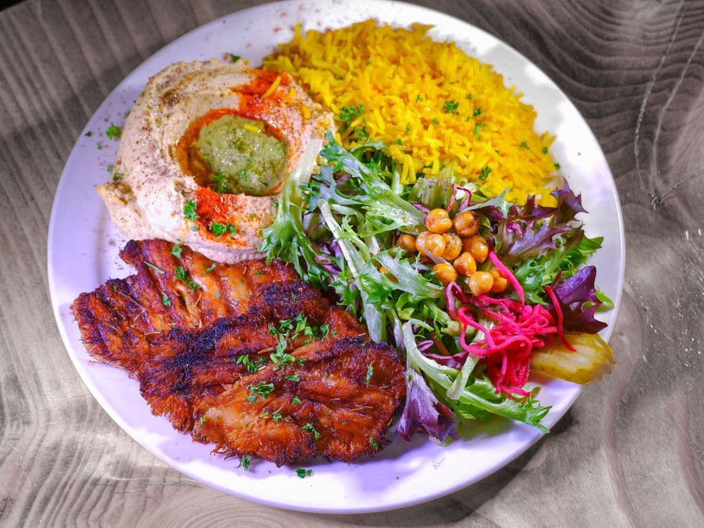 Lion's Mane Steak Rice Platter