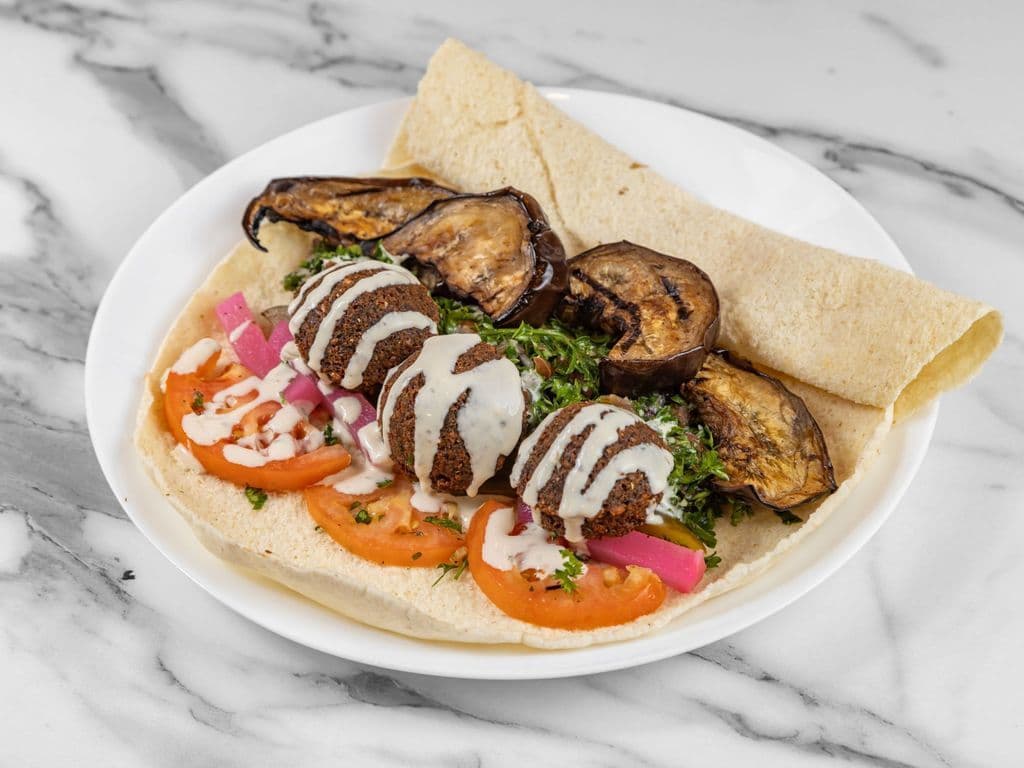 Falafel & Eggplant Wrap