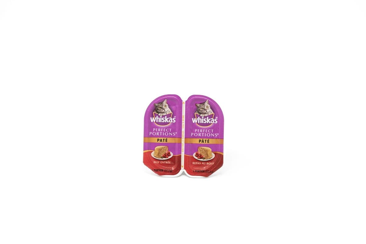 WHISKAS® Perfect Portions® Wet Cat Food Paté - Beef - 75g (2 Pack)