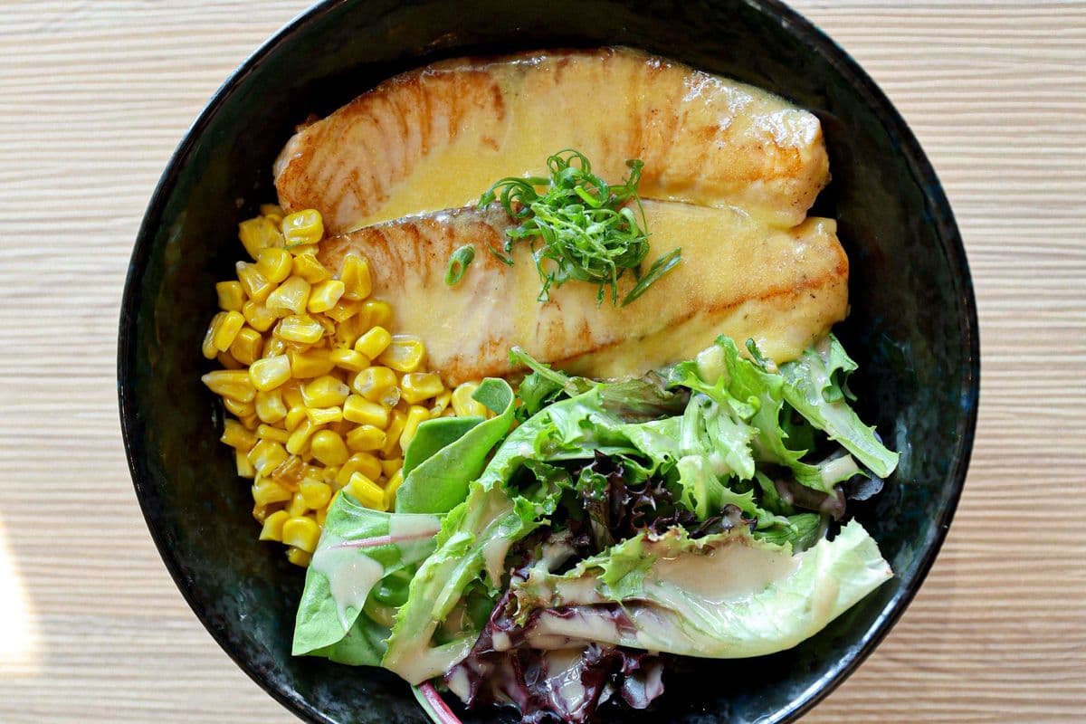 Creamy Miso Salmon Donburi