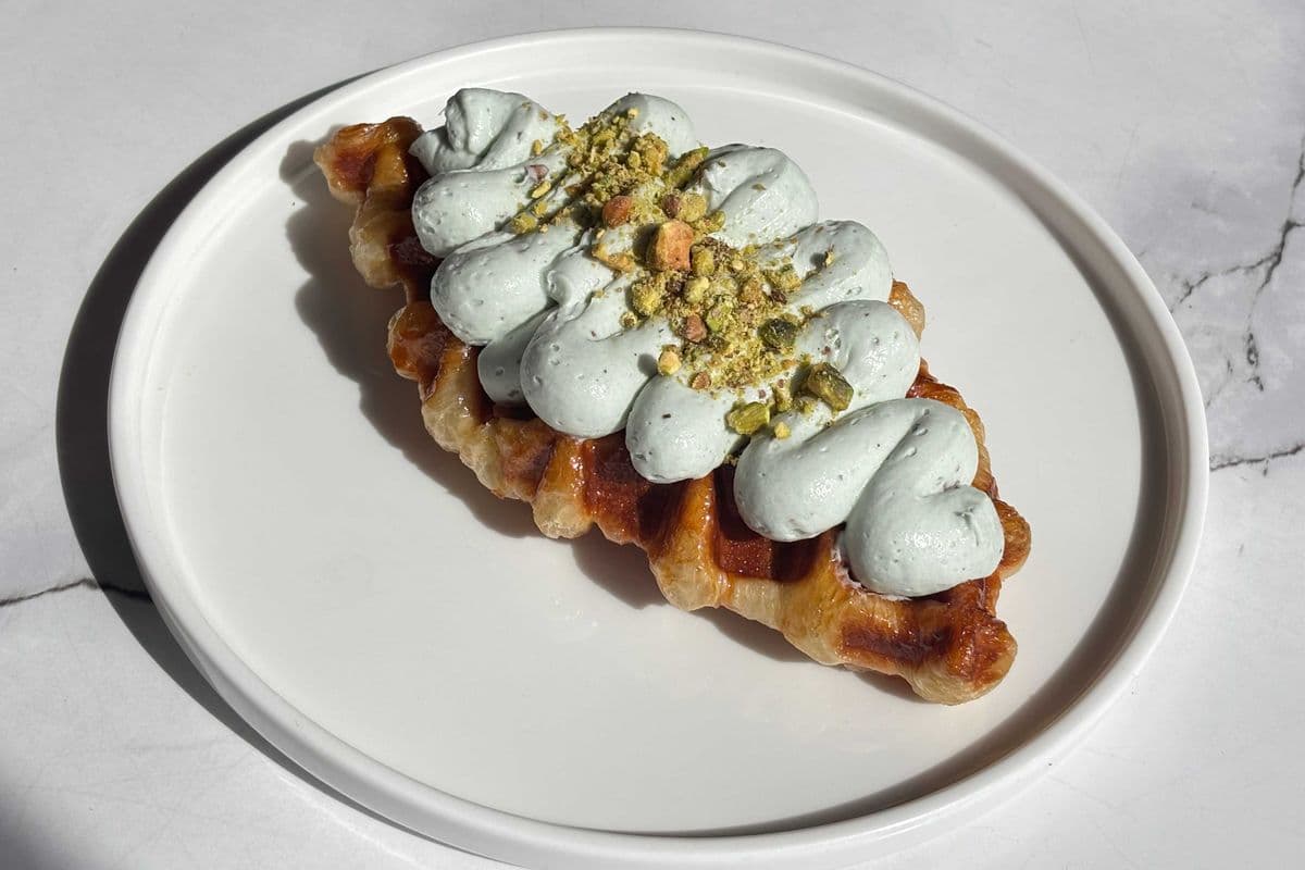 Pistachio Cream Croffle