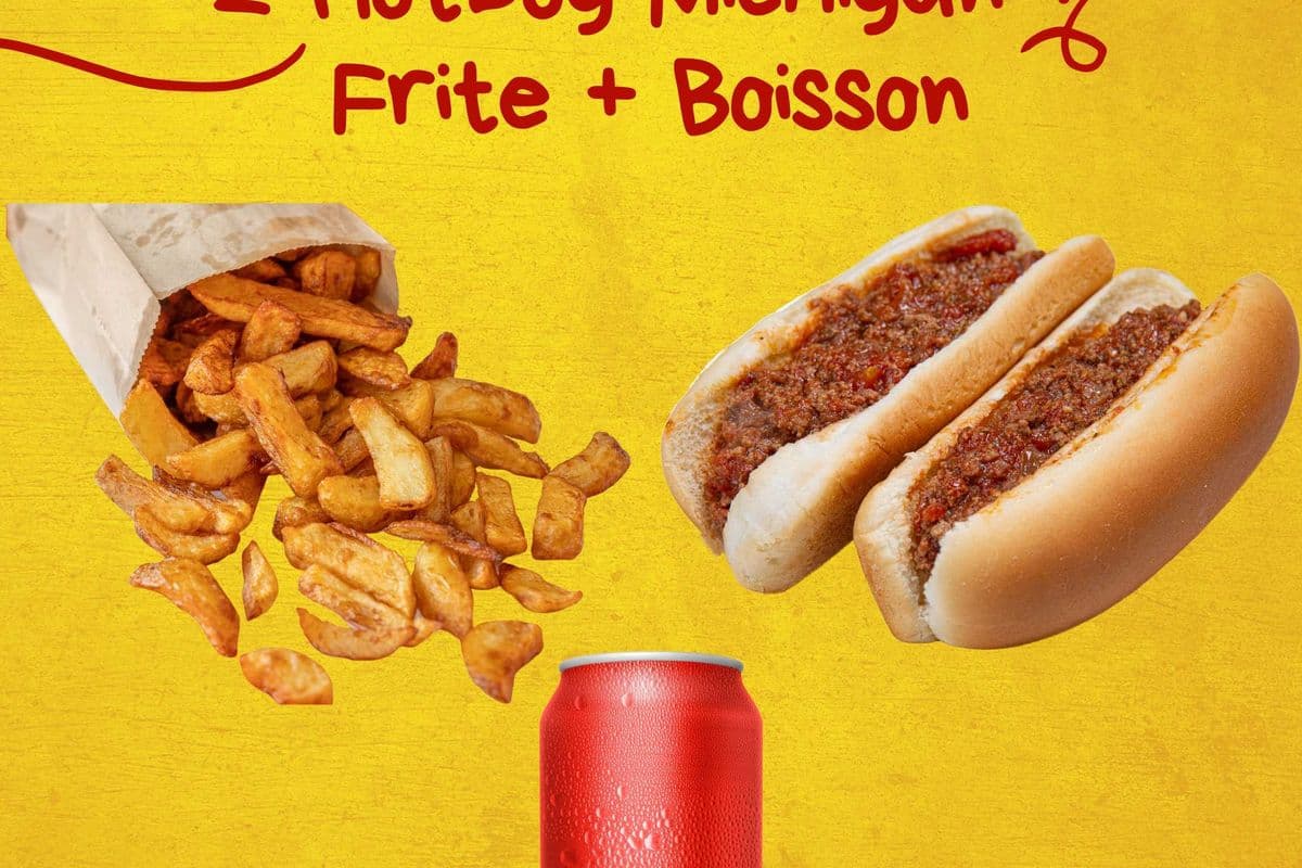 2 HotDog Michigan + Frite + Boisson