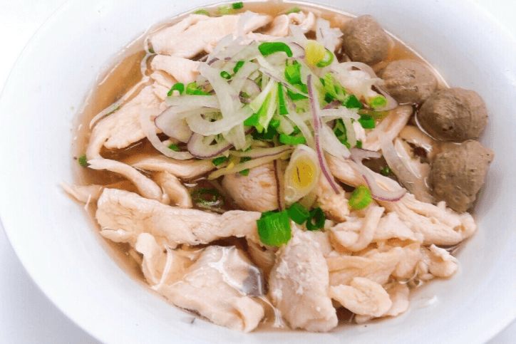 319. Chicken and Beef Ball Rice Noodle Soup - Pho Ga Bo Vien