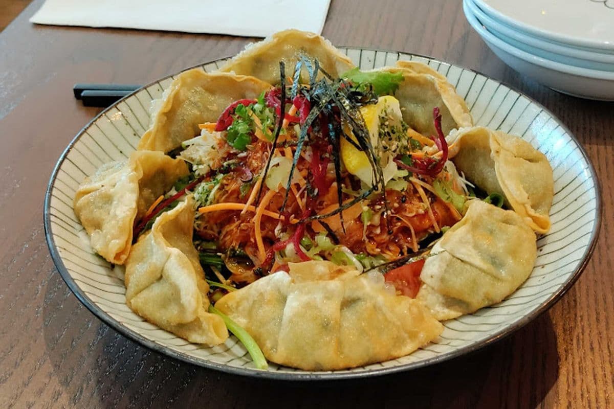 [NEW] Gyoza with spicy salad