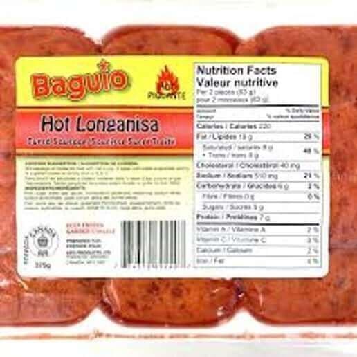 Longanisa Hot 375g - Baguio