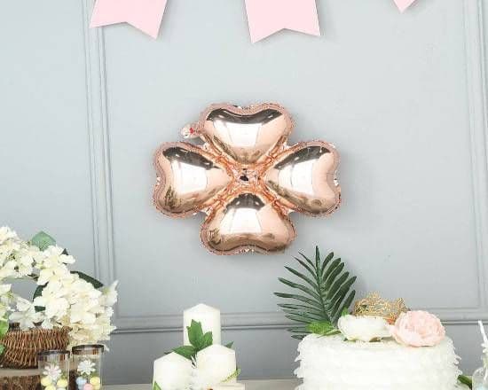 15" Clover Shape Foil Balloon - Rose Gold
