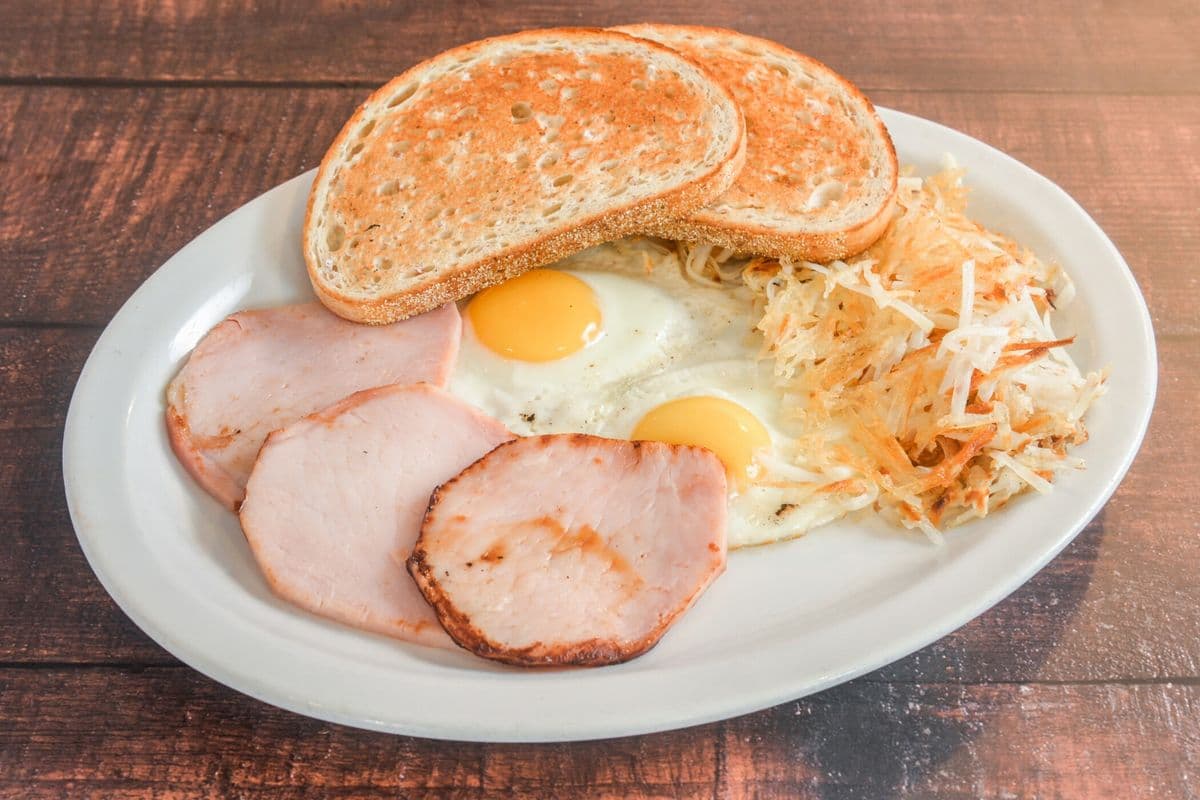 Canadian Back Bacon and Eggs