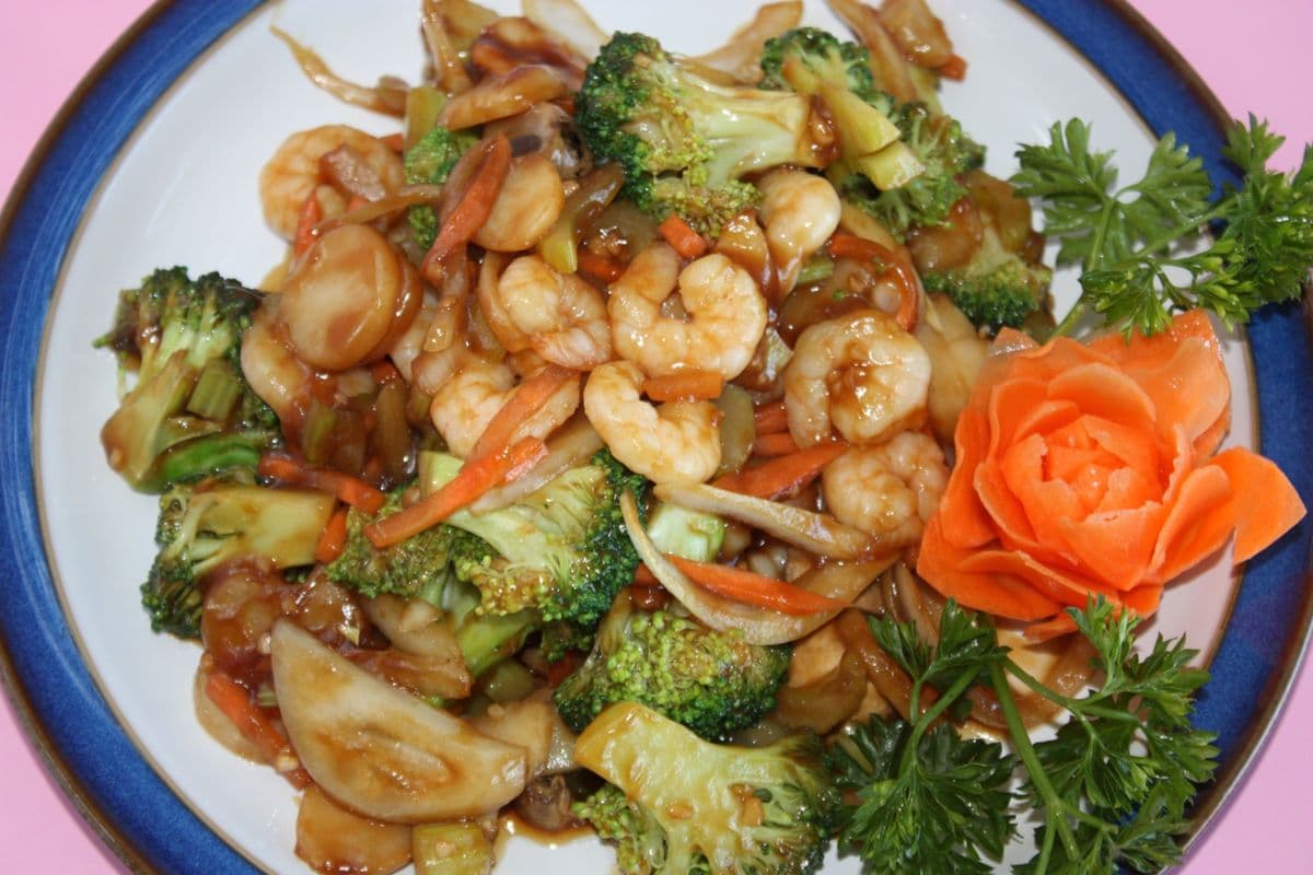 Jumbo Shrimps with Mixed Veg