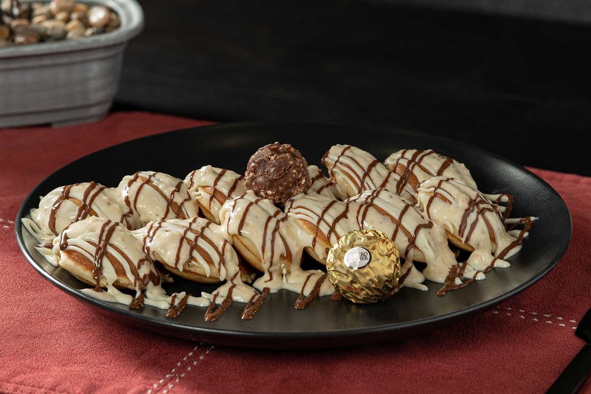 Coconut Ferrero Rocher Chocolate Mini Pancakes