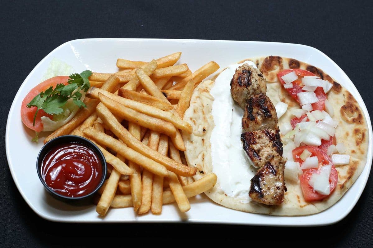 Chicken Souvlaki on a Pita