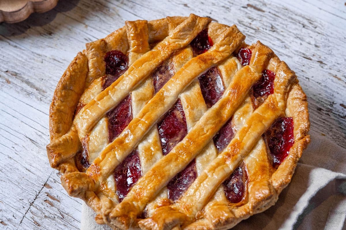 Tarte aux fraises et rhubarbe