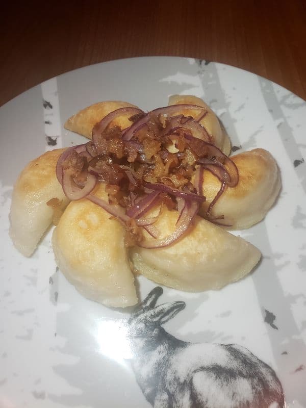 Perogies and Salad