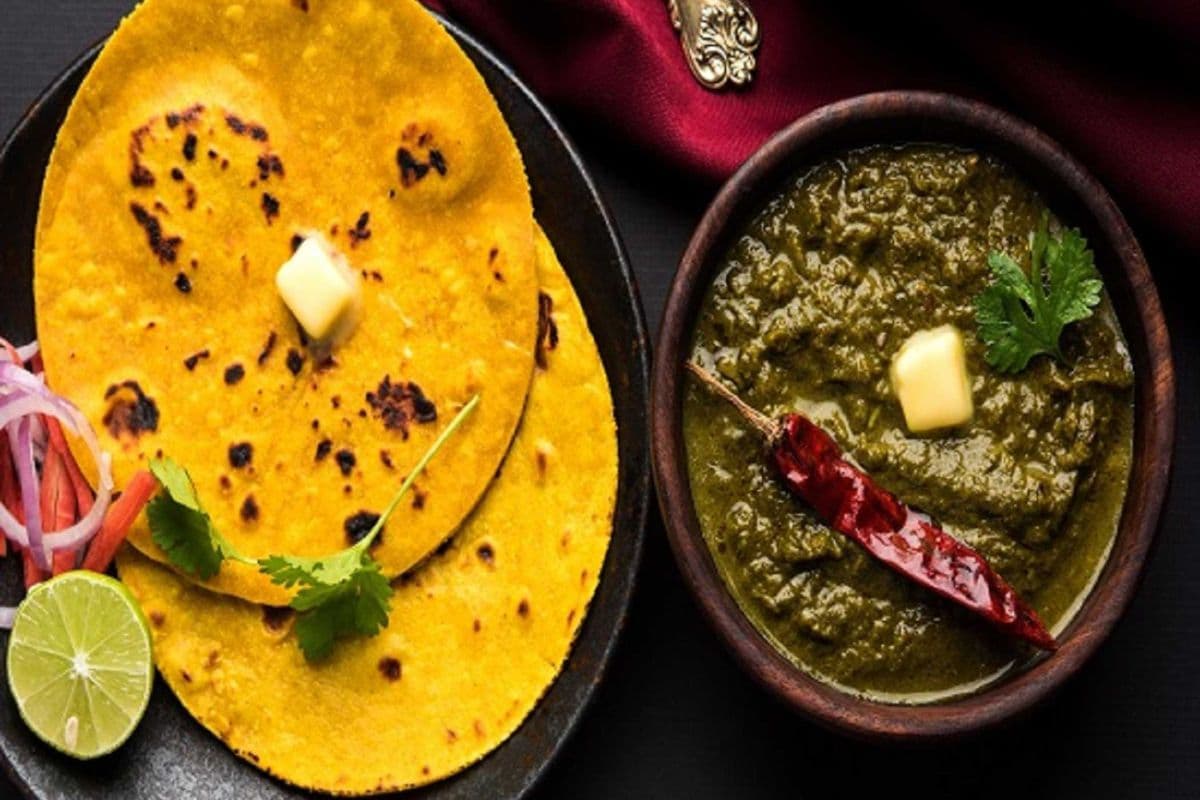 Saag and Makki Di Roti Meal