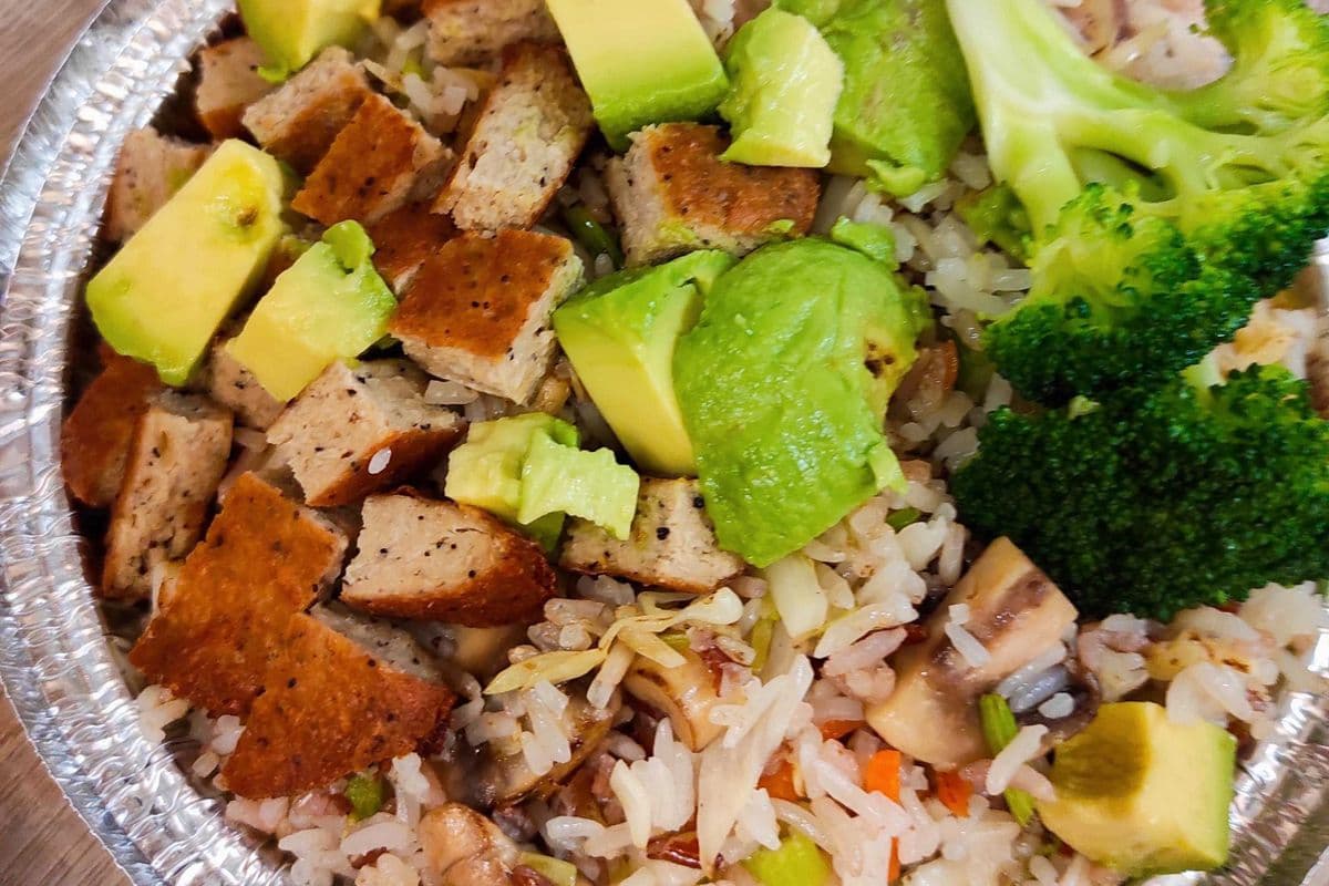 E115. Avocado Soy Chicken Fried Rice